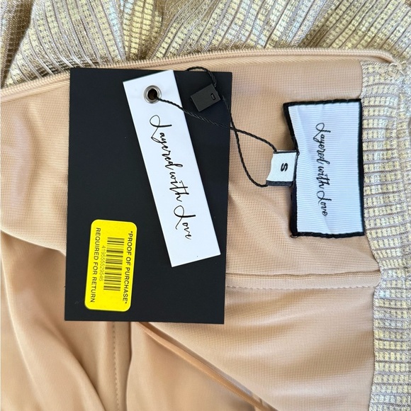 Layered With Love - Gold Metallic Tiered Dress Size S - Picture 5 of 7